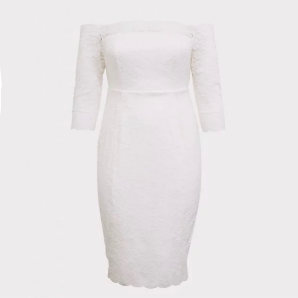 💍Torrid Ivory Lace Bodycon  Dress - Picture 8 of 8